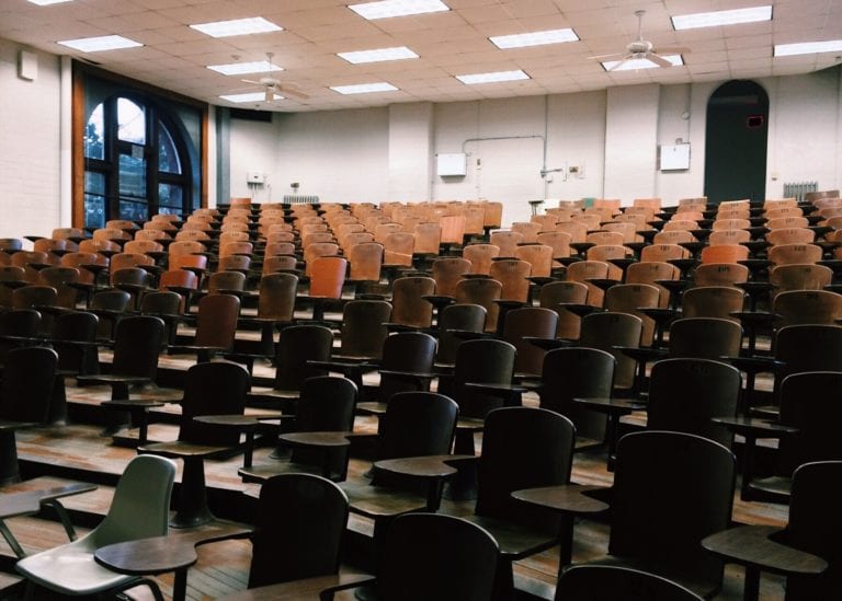 empty lecture halls