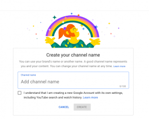 Create a brand account for your YouTube channel