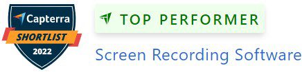 Capterra Top Performer - Screen Recorder Software
