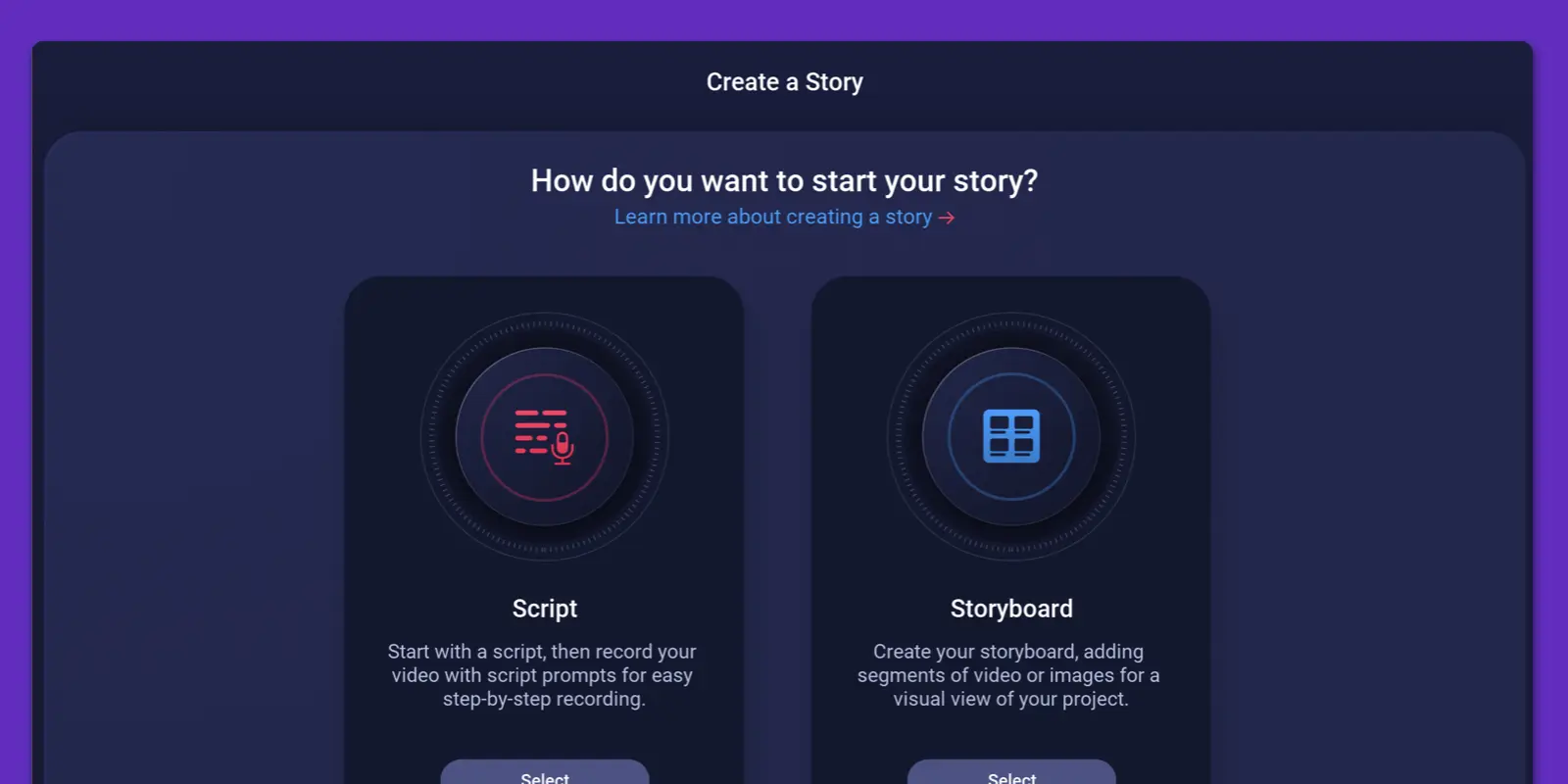 create a storyboard with stories